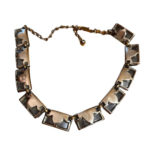 CHAREL PRETTY VINTAGE 50'S NECKLACE CAB STONES 16" - Picture 3 of 5